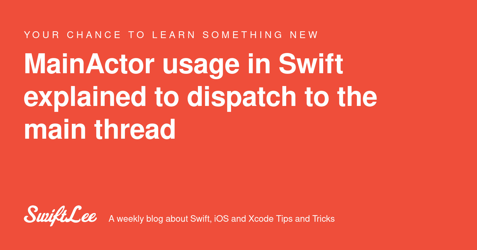 twannl's tweet card. MainActor in Swift replaces DispatchQueue.main and ensures tasks are performing on the main thread in a performant manner.