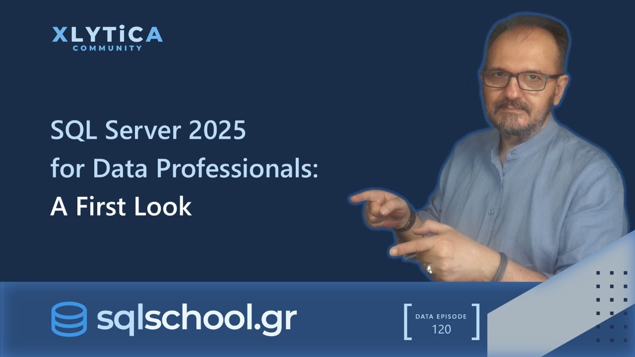 sqlschool's tweet card. SQL Server 2025 for Data Professionals - A First Look