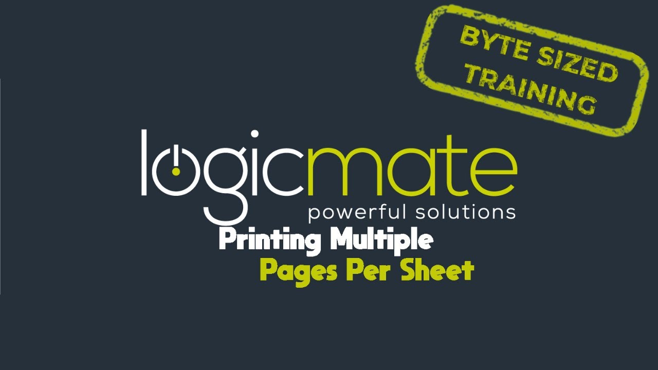 LogicmateL's tweet card. Printing Multiple Pages per Sheet