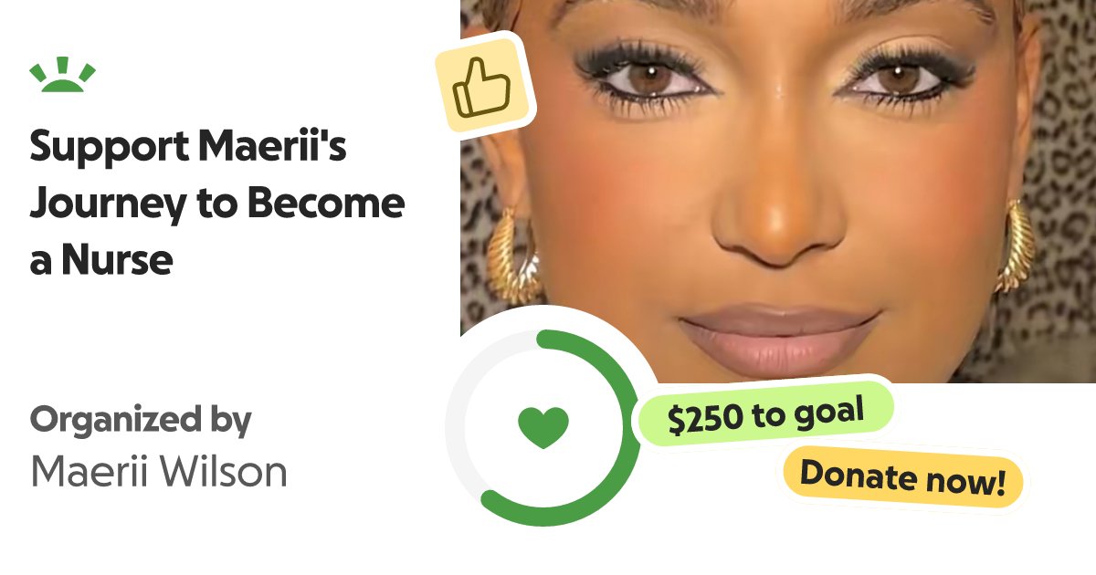 jjoonslvr's tweet card. My name is Maerii, and I’m reaching out with hope and determination as I work… Maerii Wilson needs your support for Support Maerii's Journey to Become a Nurse