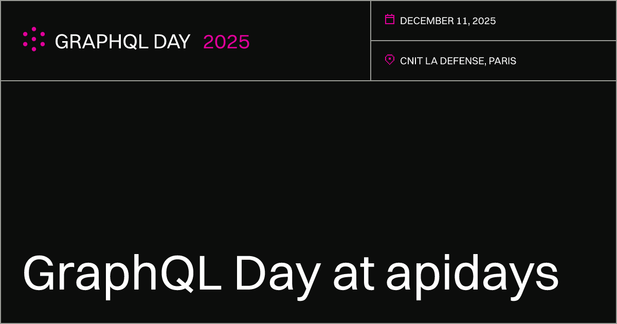 GraphQL's tweet card. Join GraphQL Day at CNIT La Defense, Paris on December 11, 2025. Learn from industry experts, participate in hands-on workshops, and connect with the GraphQL community.