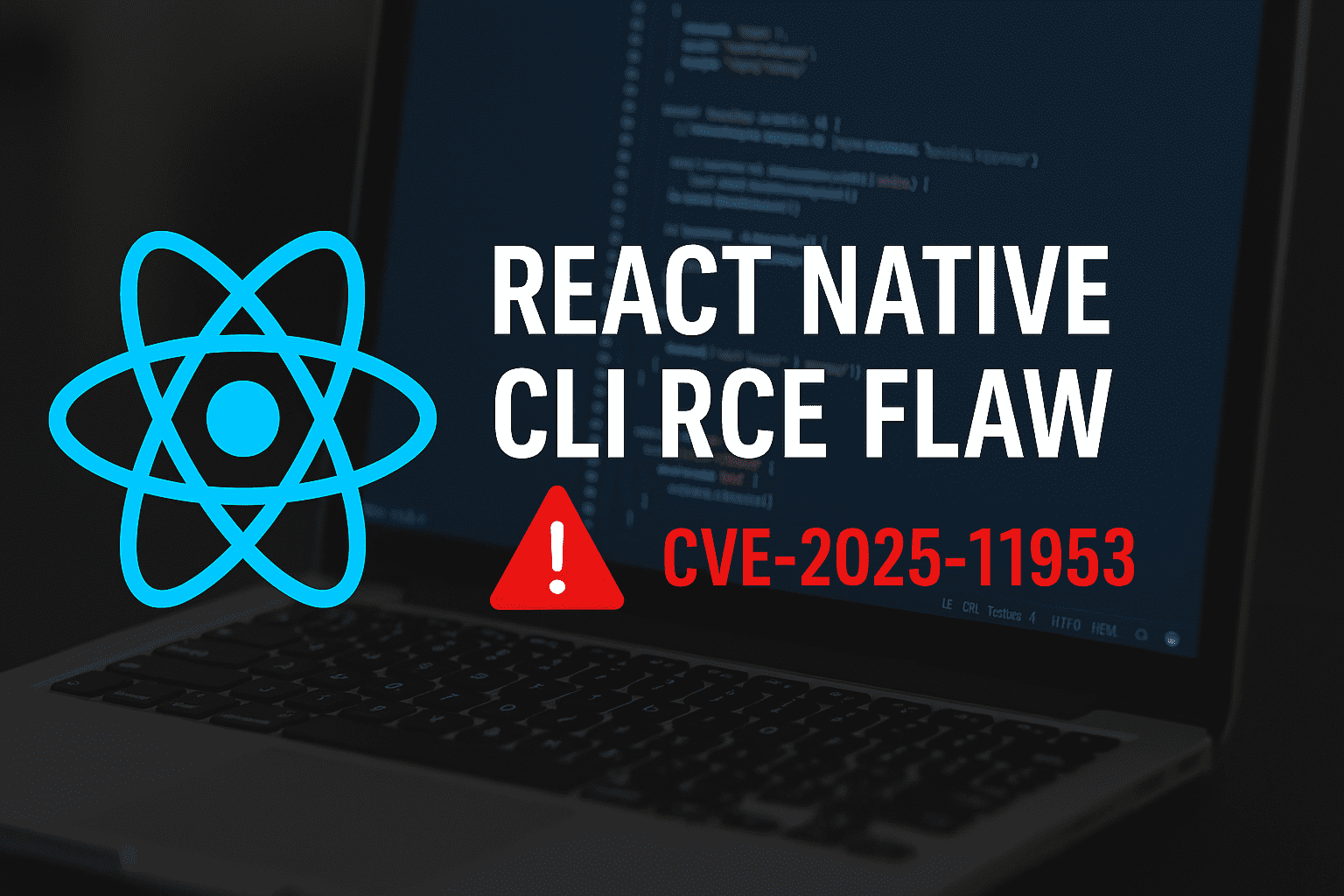 the_yellow_fall's tweet card. A Critical RCE flaw (CVE-2025-11953, CVSS 9.8) in React Native Community CLI allows unauthenticated attackers to execute arbitrary code via a command injection in the exposed Metro Dev Server.