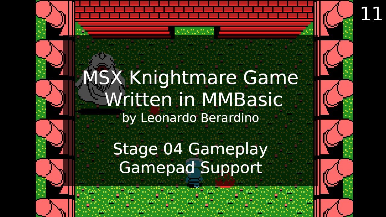 leonicolas's tweet card. MSX Knightmare Game in MMBasic: Stage 04 Gameplay