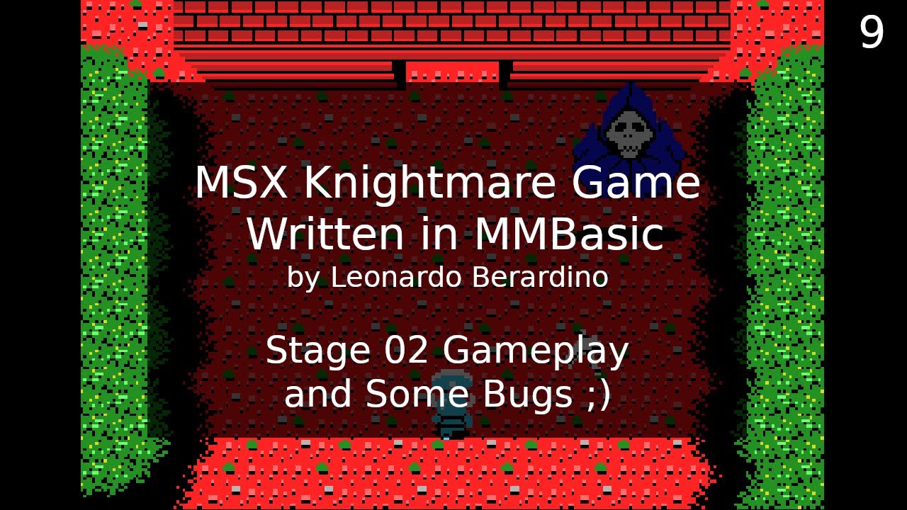 leonicolas's tweet card. MSX Knightmare Game in MMBasic: Stage 02 Gameplay