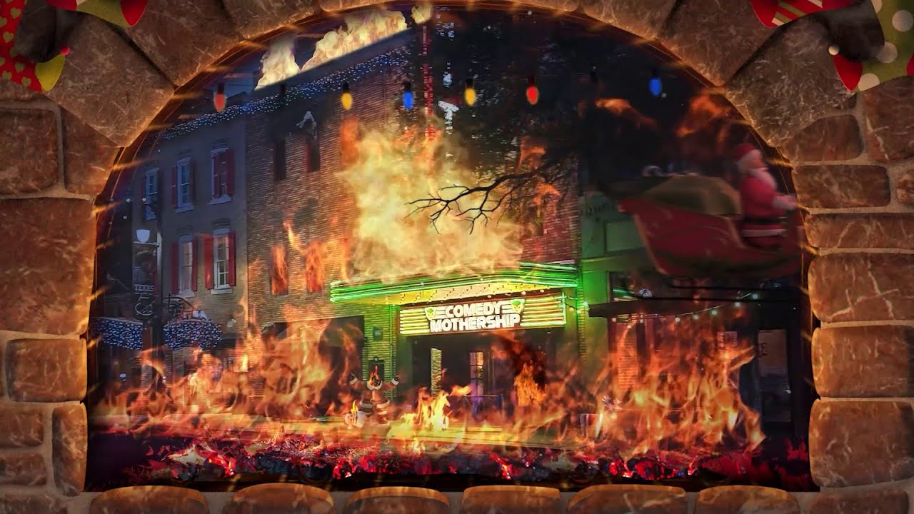 Rusty_trombone6's tweet card. Festive Holiday Comedy Fireplace