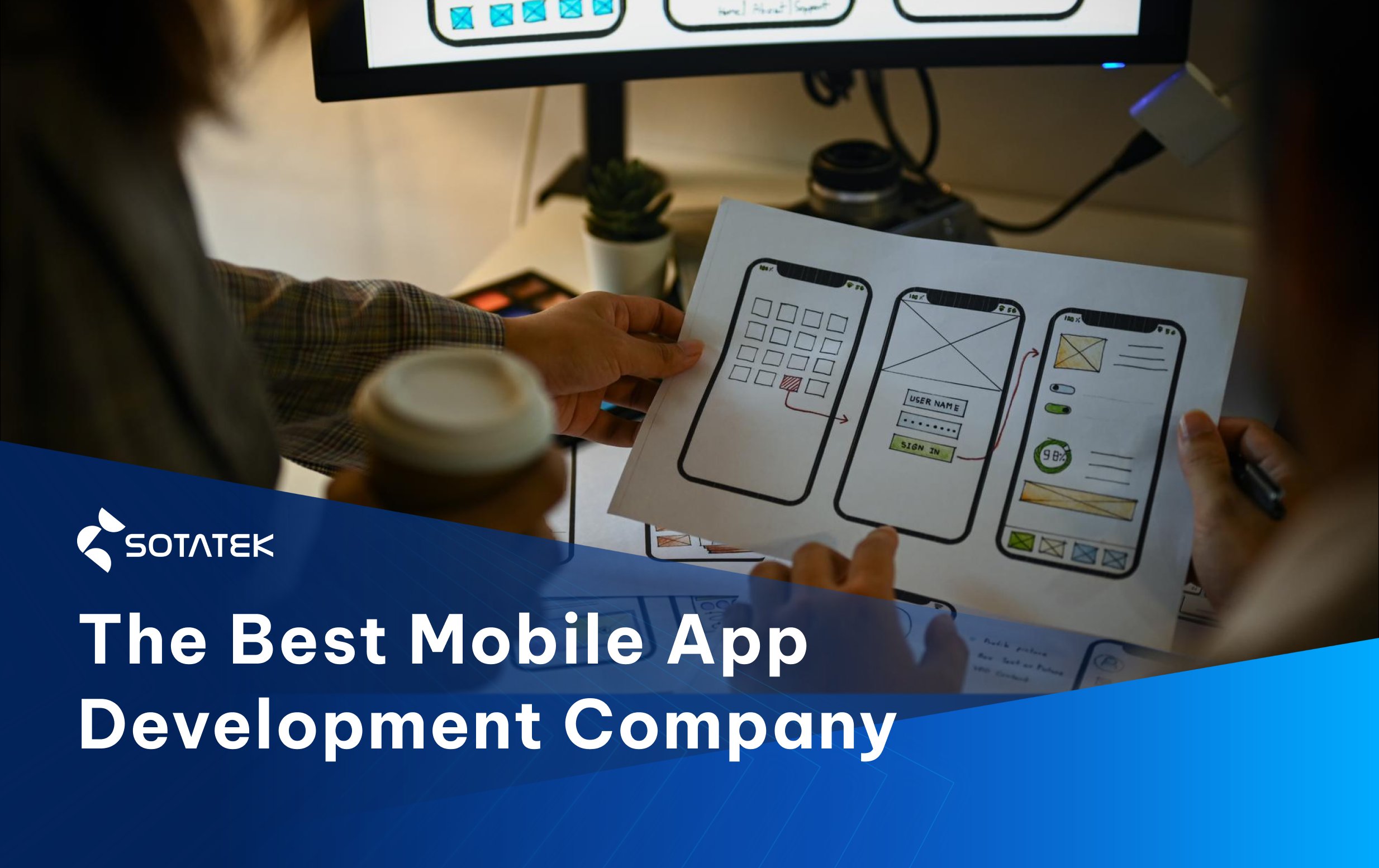 SotaTek's tweet card. Discover how the best mobile app development company helps elevate your business with a trusted, innovative partner to transform your app ideas.