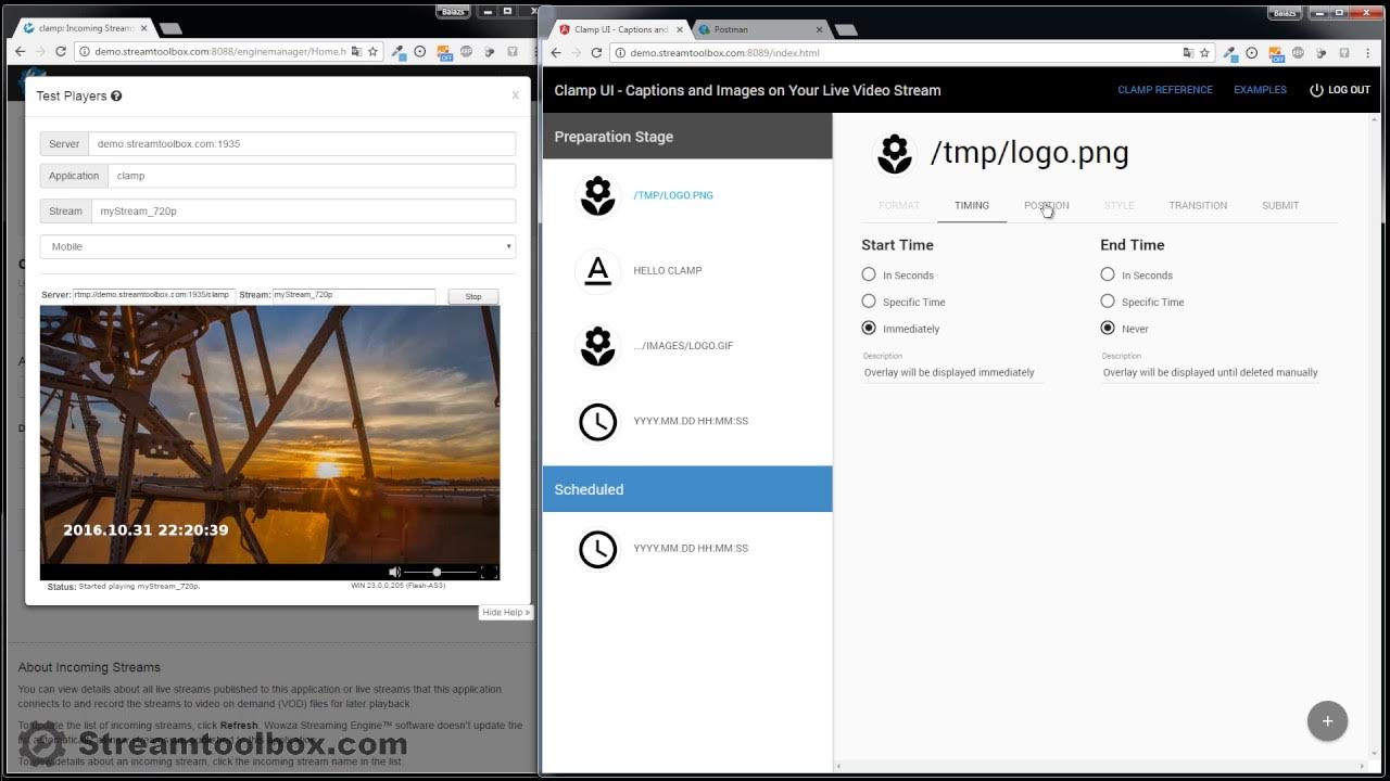 streamtoolbox's tweet card. Dynamic Video Overlays with Clamp UI and REST API