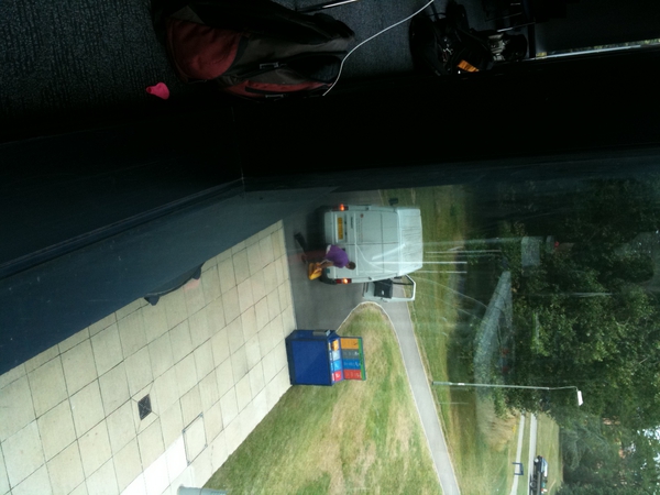 stedaniels's tweet card. Catering services arrive with lunch.. "Cone but not forgotten" comment via @trafford #devcsi at Reading Uni