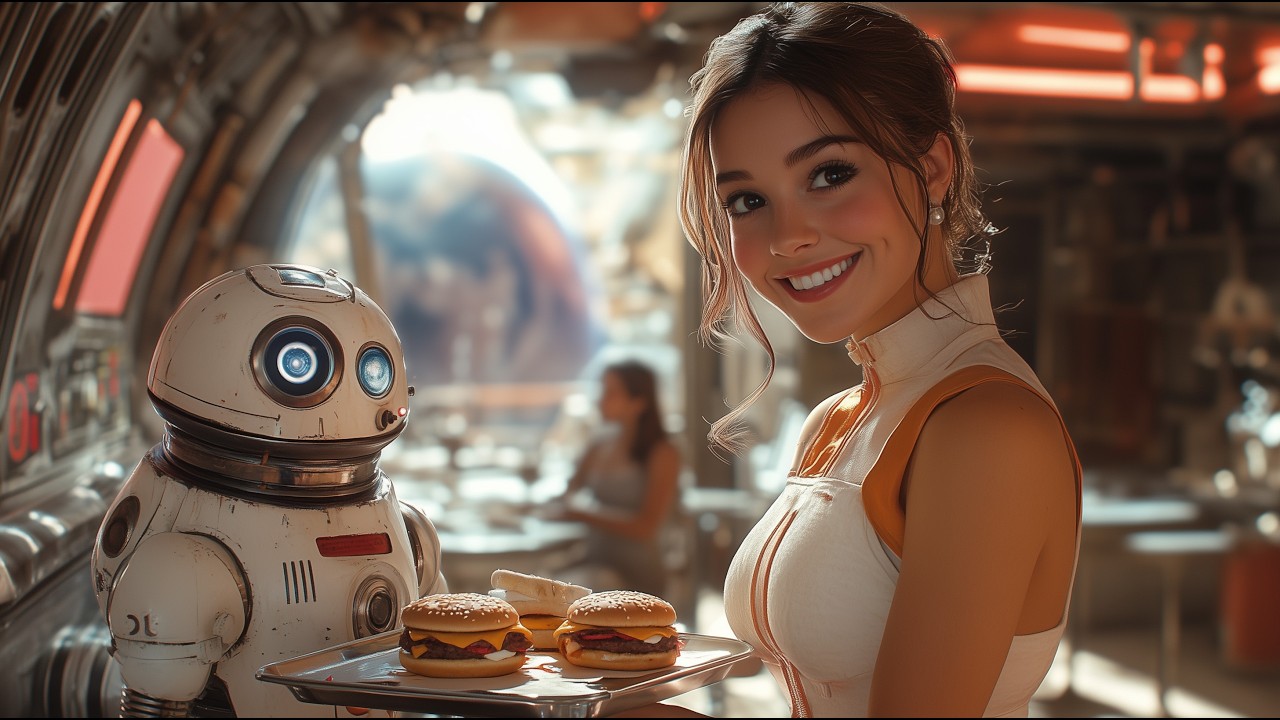 DjangoFletch's tweet card. 1950s Retro-Futurism Reimagined: A Stunning AI Sci-Fi Short Film