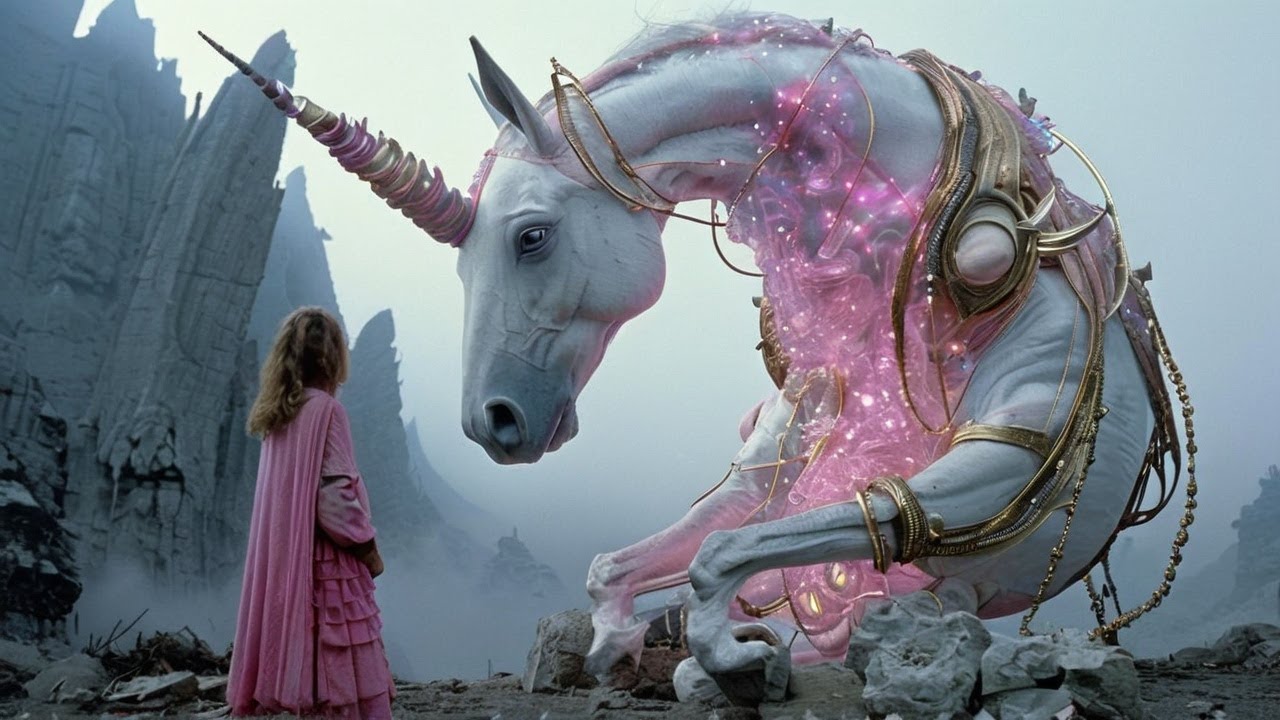 DjangoFletch's tweet card. AI Fantasy Film – The Unicorn’s Quest: Journey Through Cosmic Portals