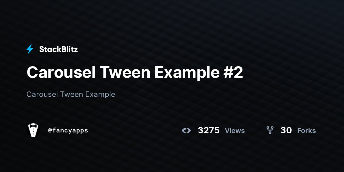 klade's tweet card. Carousel Tween Example