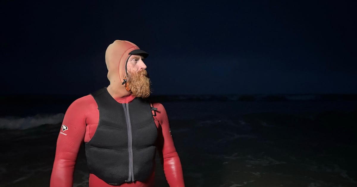 reddogmarc's tweet card. The 6ft 5in Derry man helped put Irish big-wave surfing on the map, and now his focus has shifted to night swimming, which has been a balm for his mental health