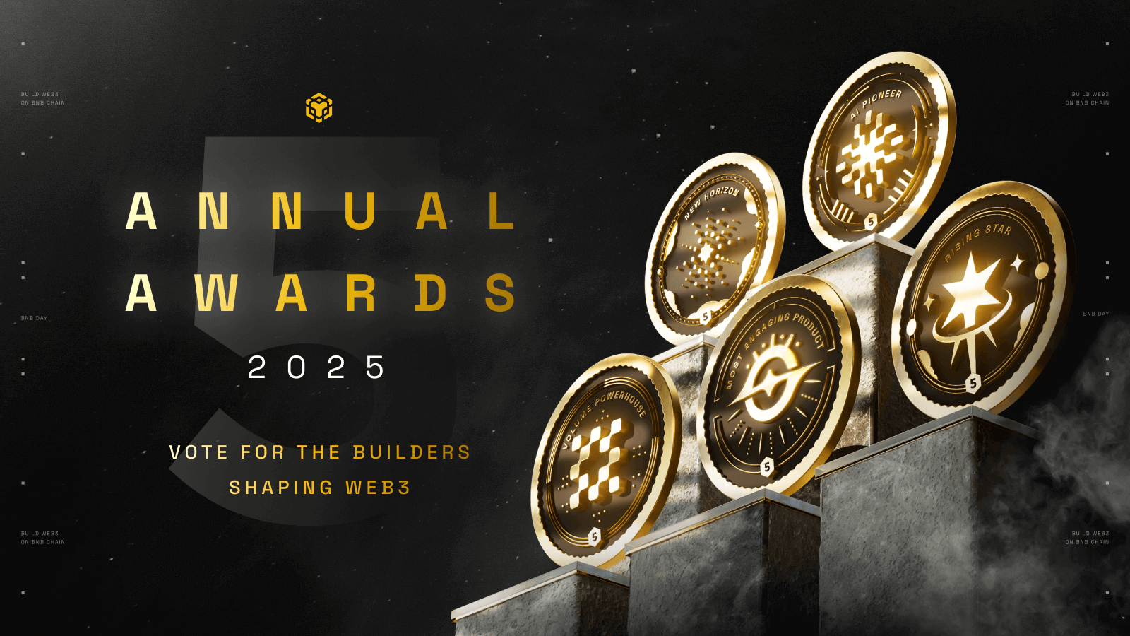 BscProjectOrg's tweet card. The BNB Chain Annual Awards 2025 celebrate top Web3 builders — chosen by you. Vote for the most impactful projects in our ecosystem and help shape the future of decentralized innovation.