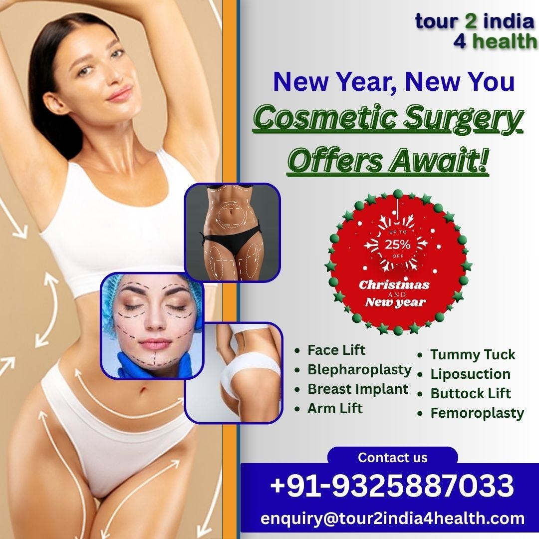 tour2india4hea's tweet card. Cosmetic surgical procedures are a form of plastic surgery aimed at enhancing an individual’s appearance