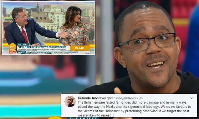 kehinde_andrews's tweet card. Kehinde Andrews, a professor of Black Studies at Birmingham City University, immediately took to Twitter after his appearance on Good Morning Britain to brand 'whiteness' a 'psychosis'.