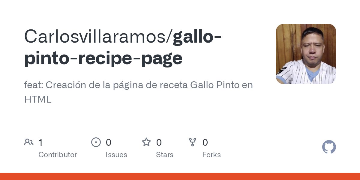 Villanueva28882's tweet card. feat: Creación de la página de receta Gallo Pinto en HTML - Carlosvillaramos/gallo-pinto-recipe-page