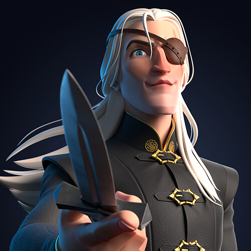 geosyrup3d's tweet card. Aemond Targaryen from "House of the Dragon"