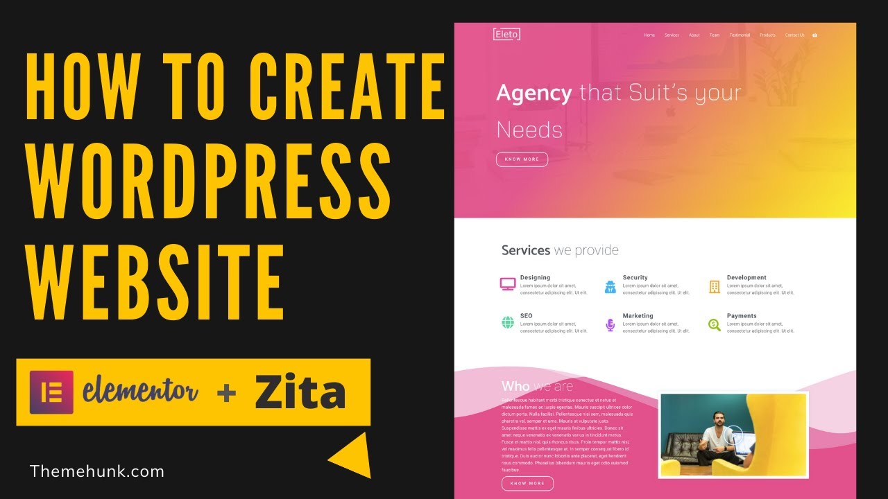 ThemeHunk's tweet card. How to Make a WordPress Website | WordPress Tutorial for Beginners |...
