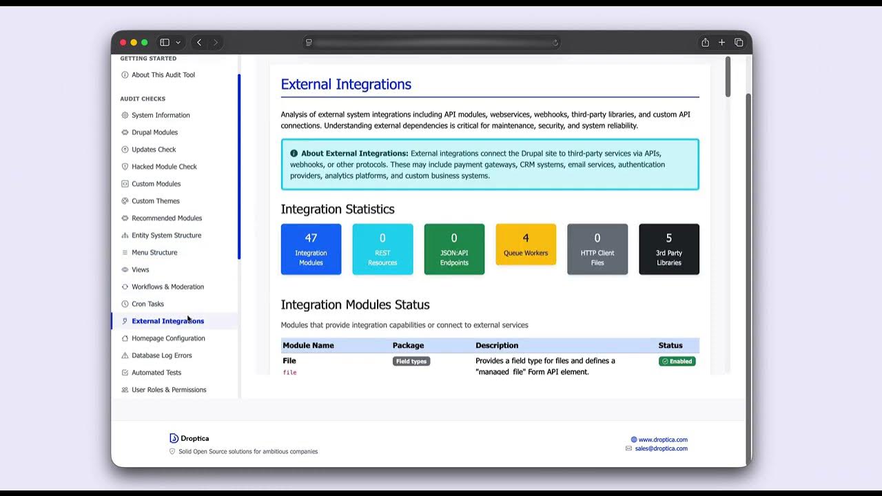 droptica's tweet card. Druscan – an open-source tool for auditing Drupal websites