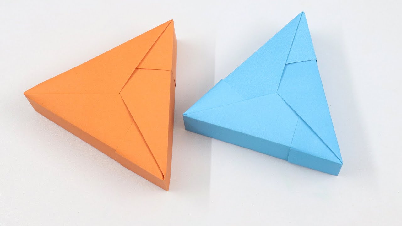cpaperfolding's tweet card. How to Make a Triangular Origami Box - Paper Triangle Box Easy
