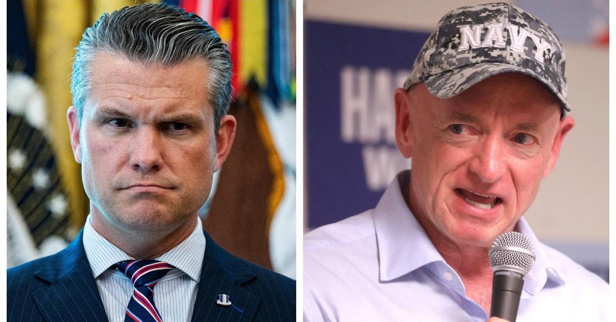 Distractify's tweet card. Can Sen. Mark Kelly be recalled to active duty just so Secretary of War Pete Hegseth can prosecute him? Let's get into the drama.