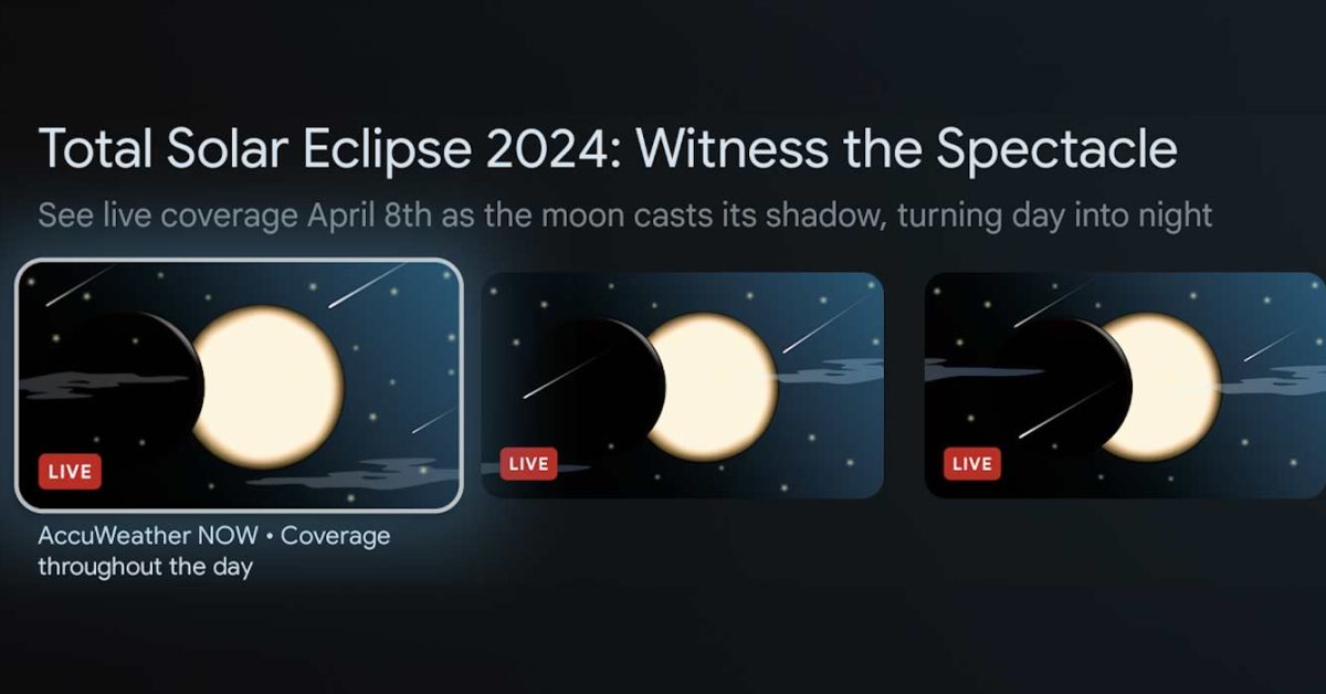 9to5Google's tweet card. The great solar eclipse of 2024 has quickly become a massive event, with likely millions traveling to the best viewing...