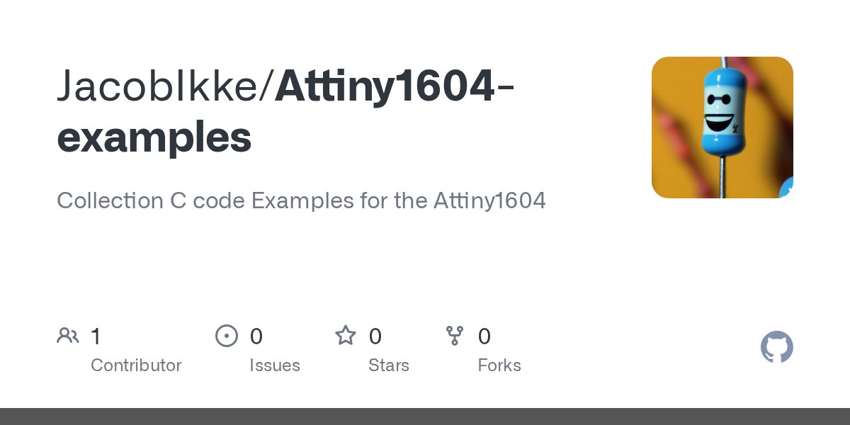 Jacob26099543's tweet card. Collection C code Examples for the Attiny1604. Contribute to JacobIkke/Attiny1604-examples development by creating an account on GitHub.
