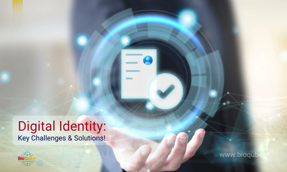 BioQube_AI's tweet card. Discover the key challenges and solutions in digital identity management: Security issues, data privacy concerns, and the latest strategies for effective digital identity verification.