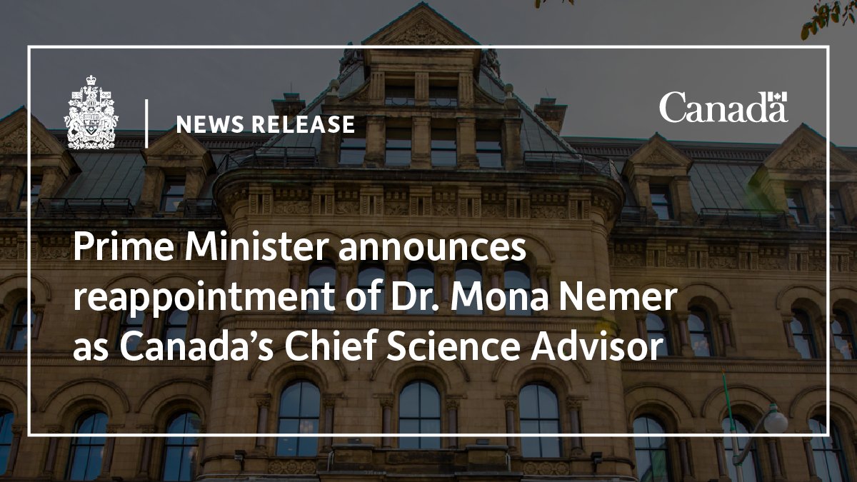CanadianPM's tweet card. A distinguished medical researcher, Dr. Nemer has served as Canada’s Chief Science Advisor since 2017. In this role, she will continue to provide scientific advice to the federal government so that...