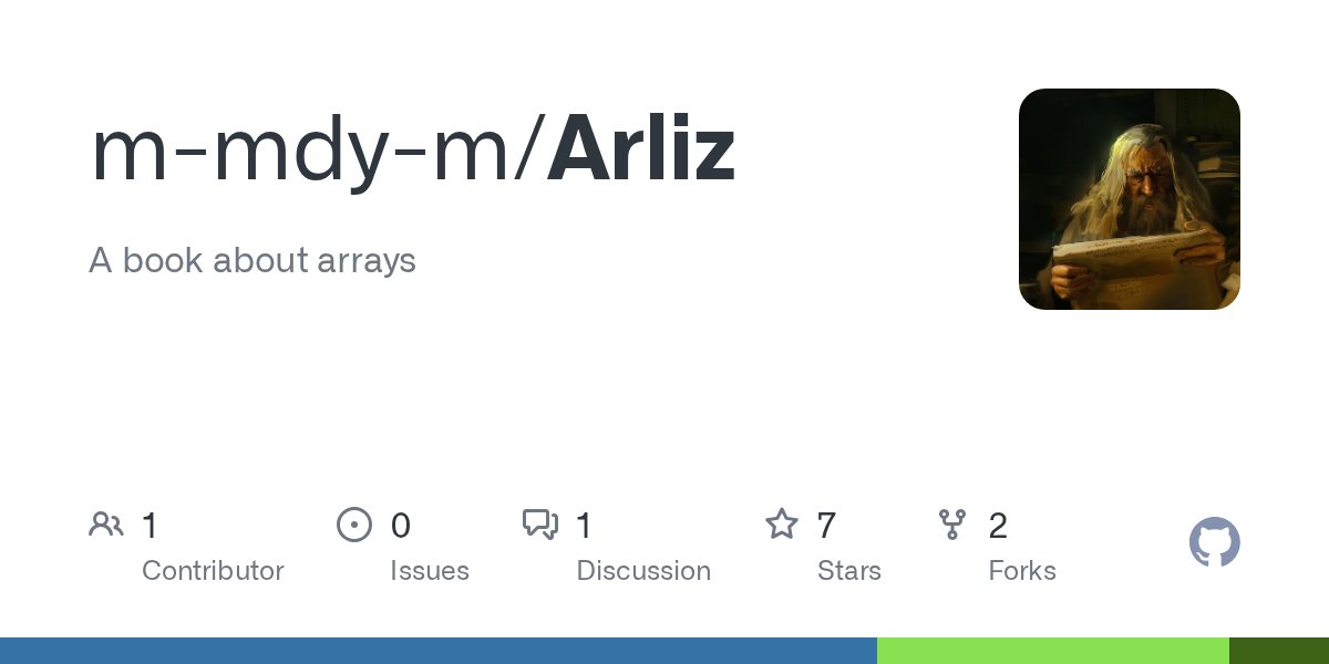 prod42net's tweet card. A book about arrays. Contribute to m-mdy-m/Arliz development by creating an account on GitHub.