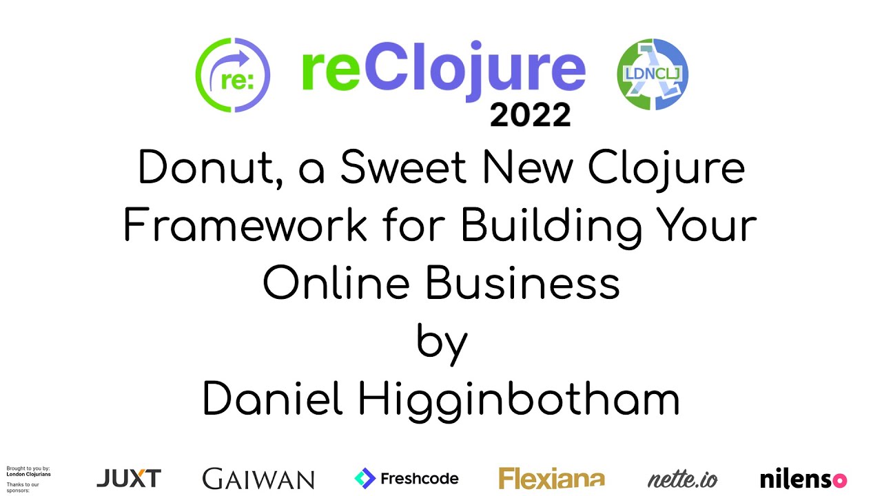 reClojure's tweet card. Donut, a Sweet New Clojure Framework for Building Your Online...