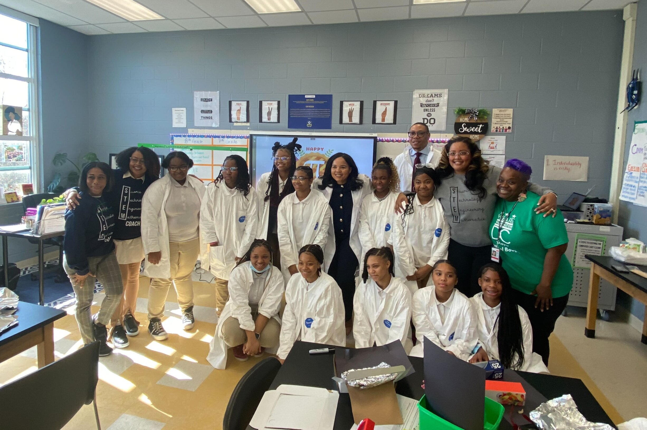 dcpublicschools's tweet card. Being that Pi Day is really a day for math and STEM-type people, it meant they had to celebrate it at Excel Academy in Southeast D.C.