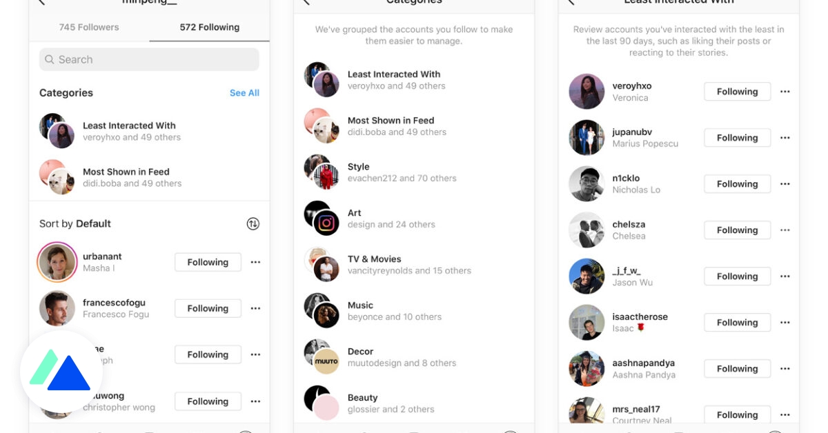 BlogModerateur's tweet card. Nouveauté Instagram : les comptes que vous suivez sont désormais classés.