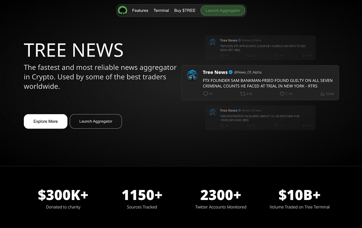 Tree_of_Alpha's tweet card. In December we launched the $TREE token, a utility token that powers the Tree ecosystem: Tree News, Tree Terminal and Tree Capital.