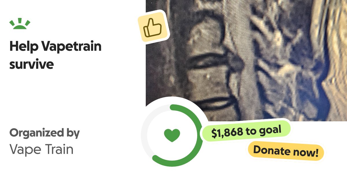 VapeTrainGaming's tweet card. I hurt my neck a little over a year ago. The herniated disc is stabbing into the root nerve of my ri… Vape Train needs your support for Help Vapetrain survive