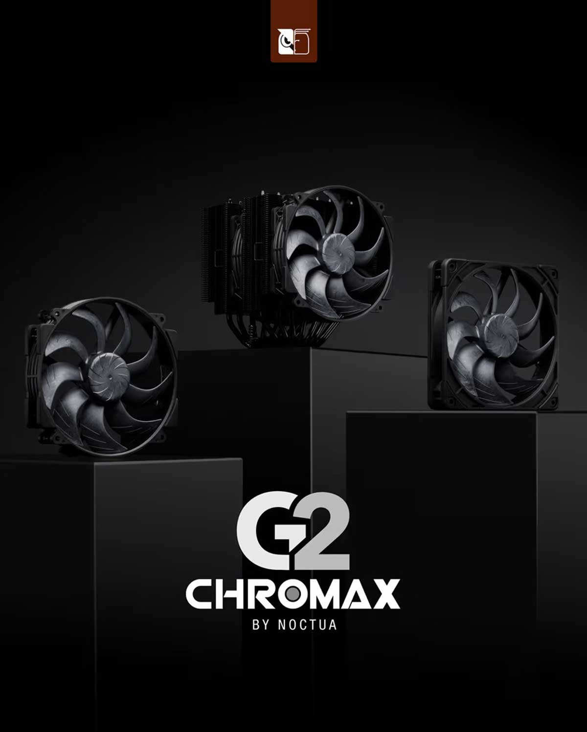 HardwareCooking's tweet card. Noctua enrichit aujourd’hui sa gamme chromax avec de nouvelles déclinaisons entièrement noires de ses produits phares : le NH-D15 G2 et les ventilateurs NF-A14x25 G2. Déjà salués pour leur efficacité...