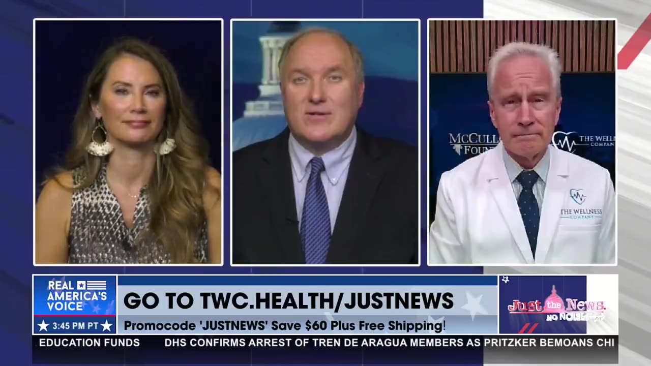 FortyFiveOneII's tweet card. Dr. Peter McCullough tells Just the News No Noise about the available alternatives to the traditional flu vaccine calling these methods "the greatest reduction in the risk of influenza".