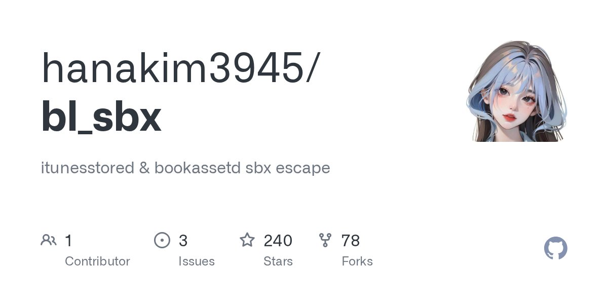 Little_34306's tweet card. itunesstored & bookassetd sbx escape. Contribute to hanakim3945/bl_sbx development by creating an account on GitHub.