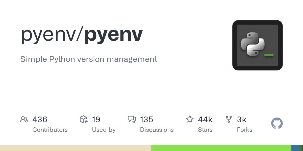 CodeTrendr's tweet card. Simple Python version management. Contribute to pyenv/pyenv development by creating an account on GitHub.