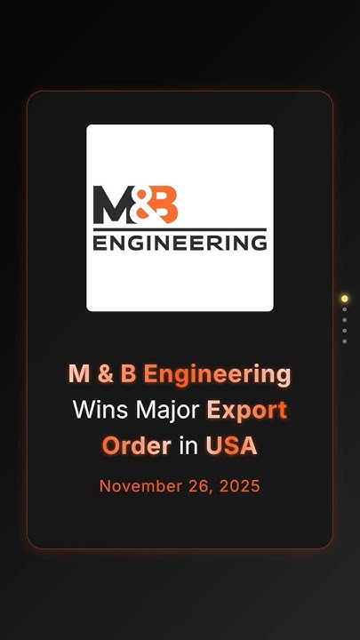 NiftyBn's tweet card. M&B Engineering Secures USD 7.53 Million US Export Order #corporate...