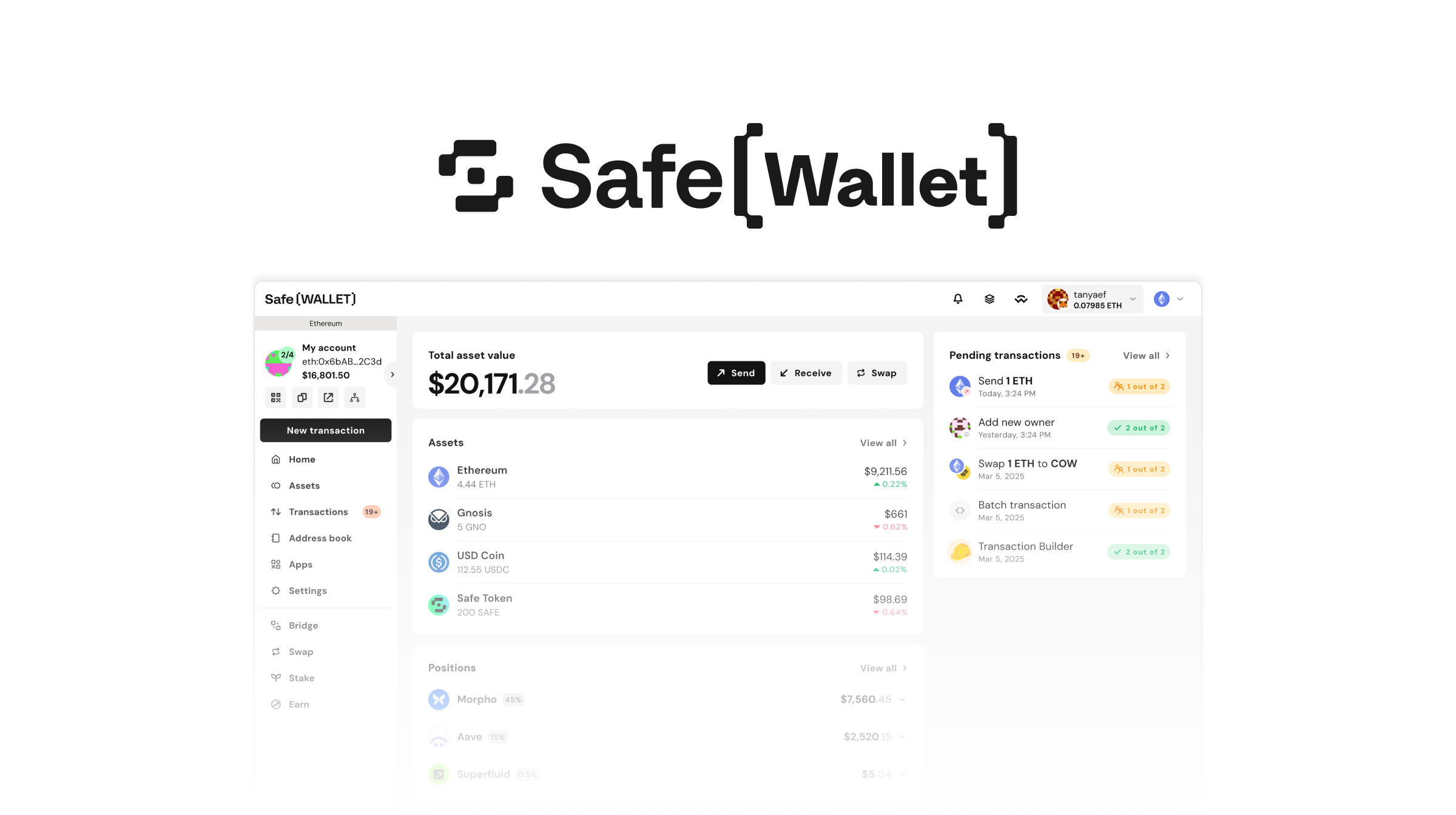 SafeLabs_'s tweet card. Multisig Security for your onchain assets
