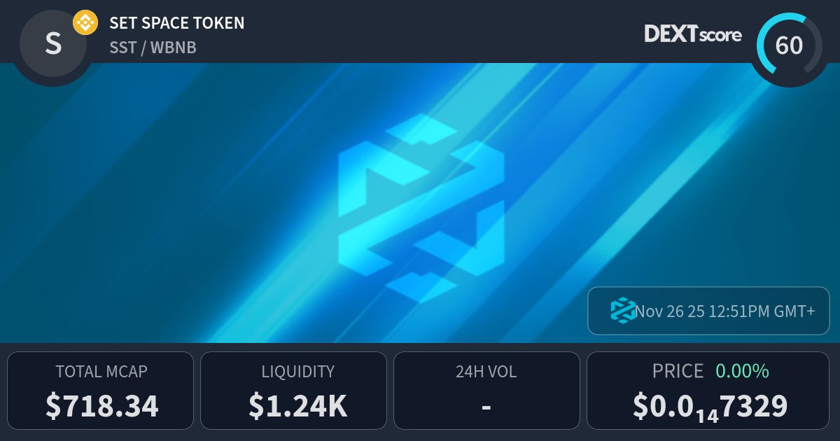 SetSpaceToken's tweet card. SET SPACE TOKEN latest price, buy, sell and trade SST