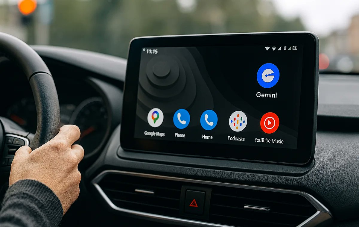 HACKER_CAR's tweet card. La nueva actualización Android Auto ha llegado sin hacer mucho ruido, pero con novedades como la inclusión de la IA de Gemini.
