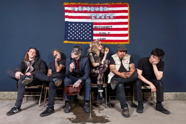 slr_magazine's tweet card. Punk icons Leftöver Crack unveil their new single 'White Guilt Atrocity Quilt' and the B-side 'Brad Sabbath'—a powerful political statement.