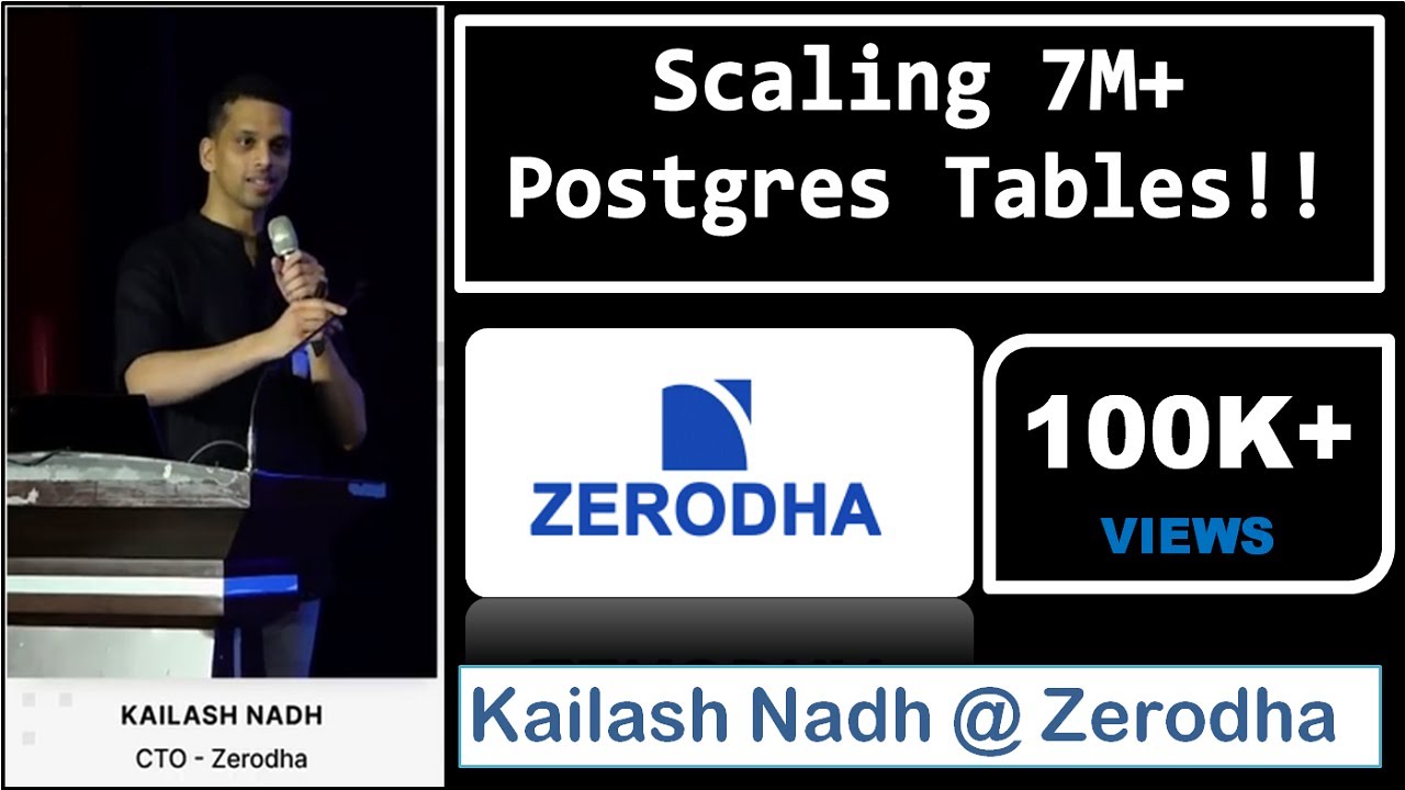 SaketDev0's tweet card. Scaling 7M+ Postgres Tables! by Kailash Nadh CTO @zerodha
