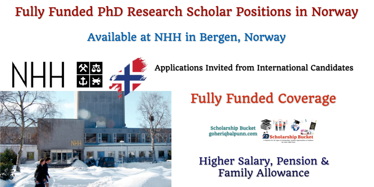 ScholarshipBuck's tweet card. Applications are invited from all international candidates for the Fully Funded PhD Research Scholar Positions in Norway at NHH.