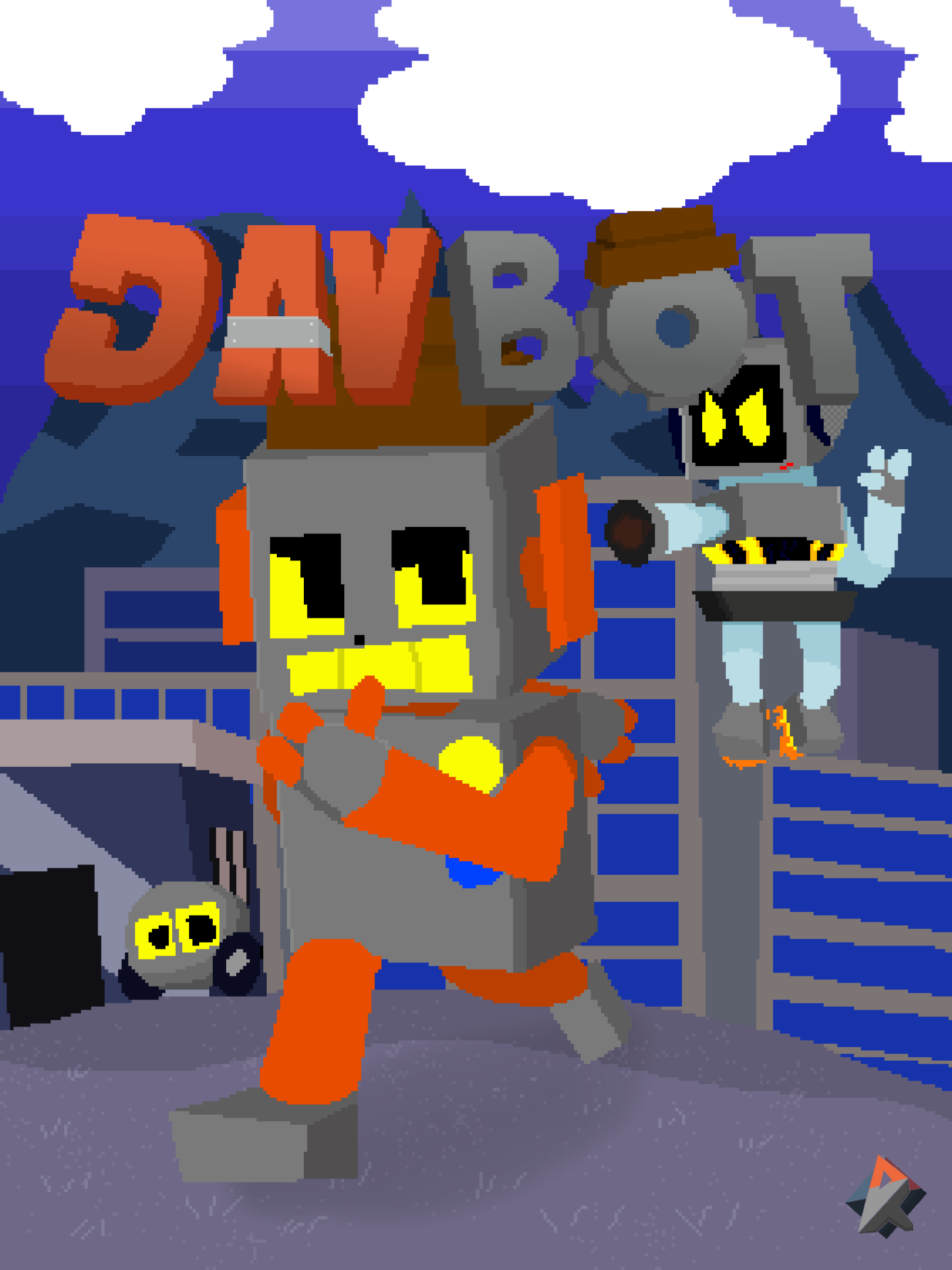 davteam_'s tweet card. Robotic 2D Platformer. Available for Windows, macOS
