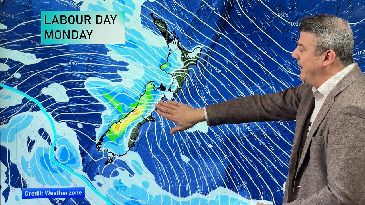 WeatherWatchNZ's tweet card. NZ: (TUES) Updated Labour Weekend forecast