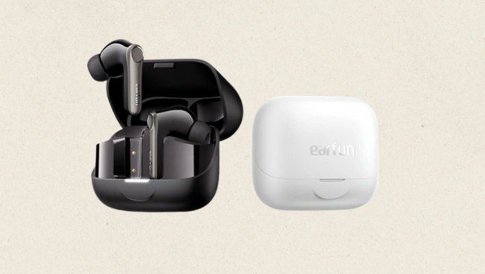 Earbudsarena's tweet card. EarFun launches the Air Pro 4 Plus earbuds with dual drivers, Hi-Res Audio, AI noise cancellation, and up to 54-hour battery life — all for $99.99.