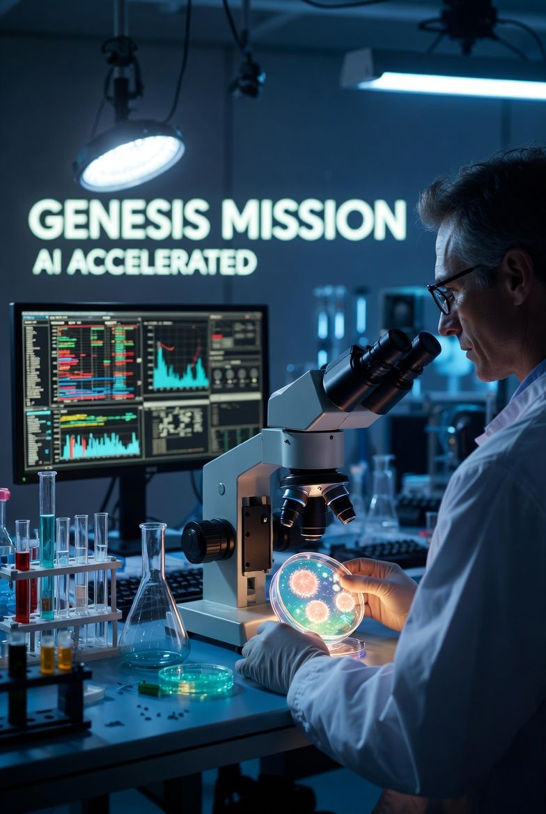 PaigeDonner's tweet card. The Manhattan Project Moment for AI-Driven Science Is Here 🚀 Something extraordinary just happened that will reshape how humanity discovers breakthrough solutions. On November 24th,the The White...